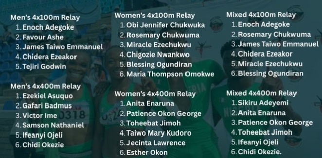 Team Nigeria relay squad