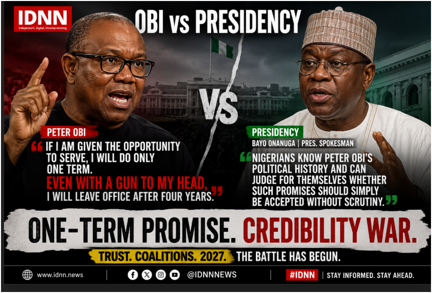 Peter Obi one-term vow