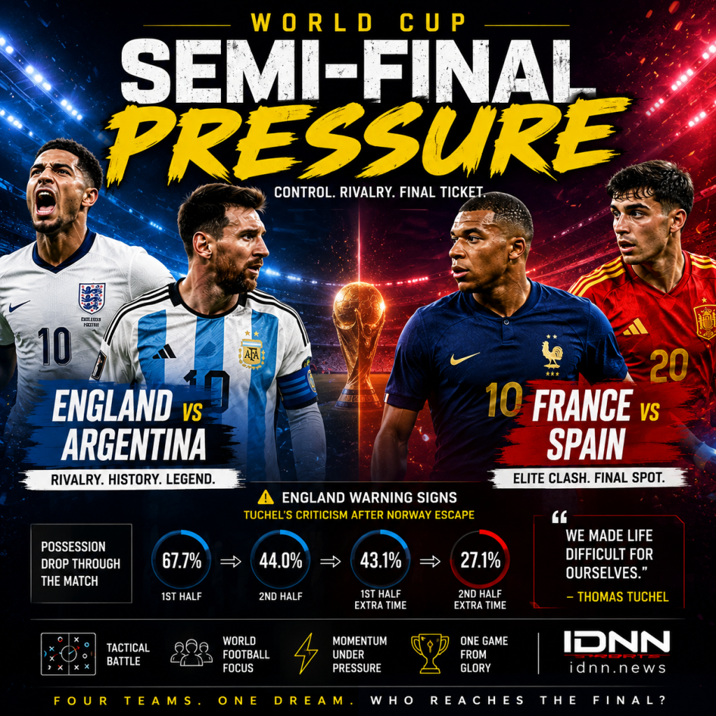 World Cup semi-final pressure England Argentina France Spain tactical preview