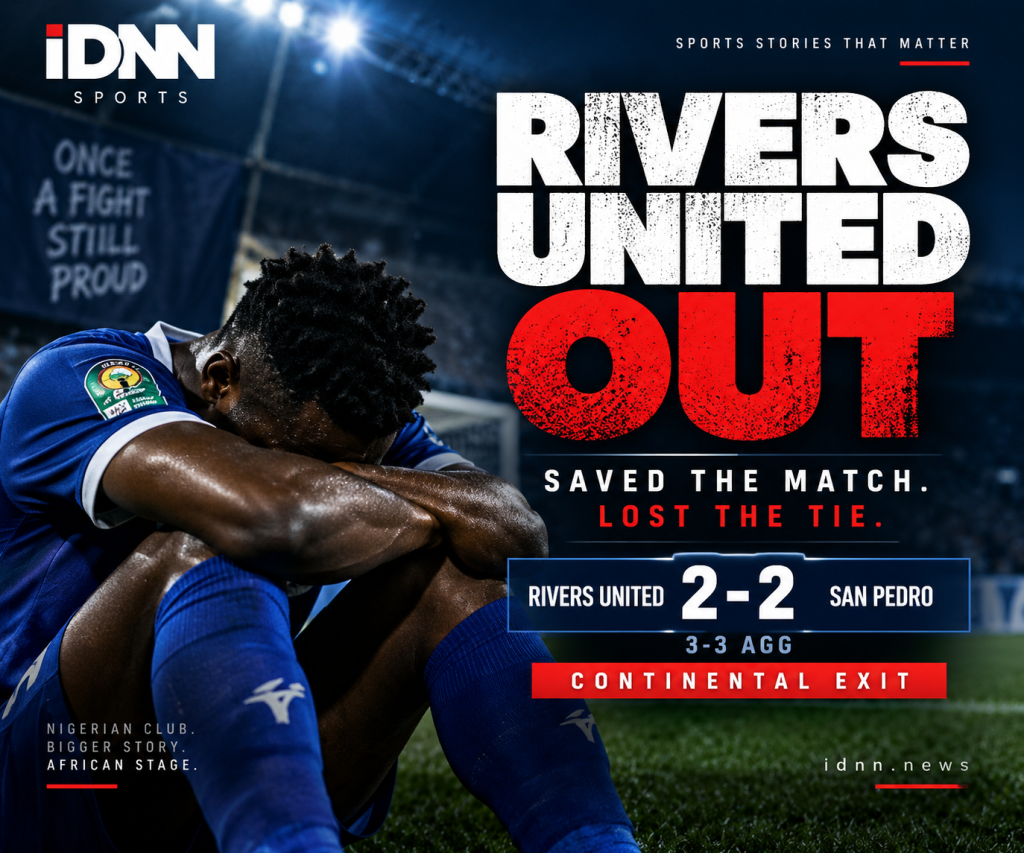 Rivers United exit the CAF Champions League after a 2-2 second-leg draw with San Pedro left the tie 3-3 on aggregate
